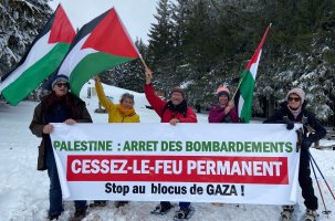 5 membres altiligériens de l'Association France Palestine Solidarité au Mézenc ce 6 mars