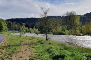 La Loire à Vorey-sur-Arzon ce mardi matin.