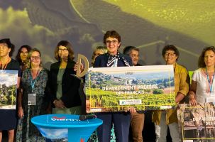 Marie-Agnès Petit, lors de la remise du trophée de Département préféré des Français.