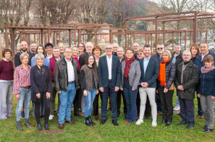 Jean-Paul Bringer, au centre, est fier de partager les noms de sa liste politique. 