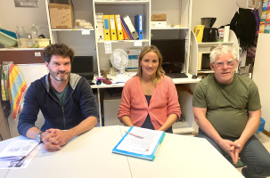 Thomas Decoeur, Louise Pommeret et Jean-Pierre Rioufrait, de la FSU Haute-Loire. 