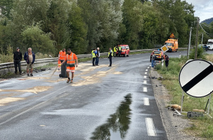 L'accident de la route, un choc frontal, s'est passé sur la RN 88 à Saint-Pierre-Eynac.