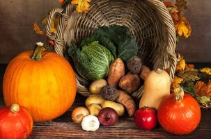 Citrouilles et légumes