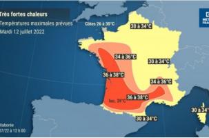 Les prévisions pour ce mercredi 13 juillet, élaborées dimanche.