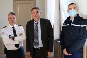 F. Gonon (Police nationale), E. Etienne (Préfet Hte-Loire), et M.Viormery (Gendarmerie).