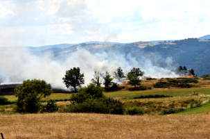 La végétation extrêmement sèche aux alentours met les pompiers à rude épreuve. 