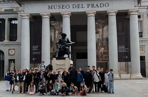 Los estudiantes en el corazón de Madrid...