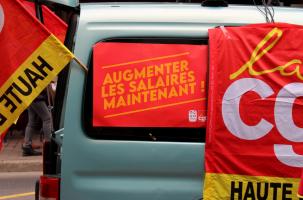 Lors d'une manifestation pour la revalorisation des salaires hospitaliers.