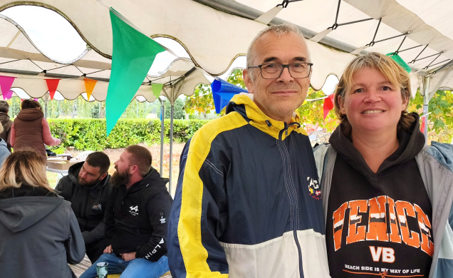 Michel et Maryline à leur arrivée au gîte étape