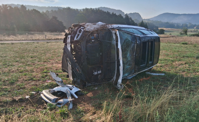 Sortie de route à Arsac-en-Velay : la voiture s'est retrouvée dans un champ
