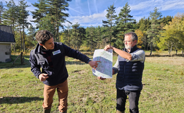 Guillaume Chevallier et Pierre Mossant, chargé de projet et directeur du CEN Auvergne.
