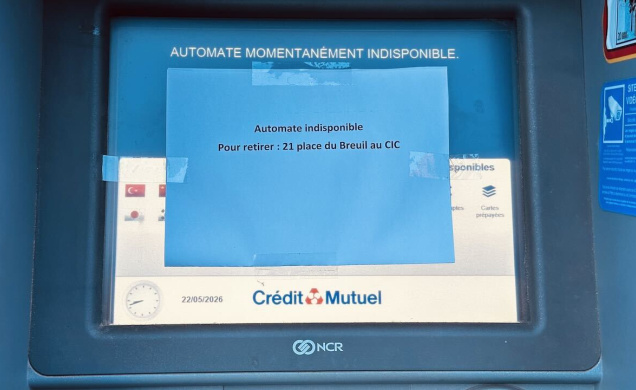 Des distributeurs de billets indisponibles