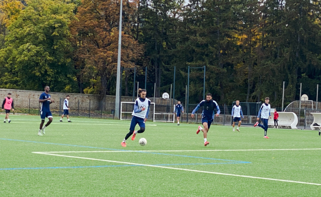 Les joueurs ponots en plein entraînement
