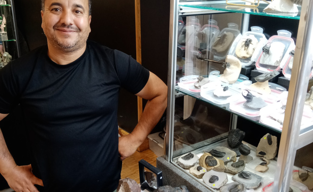 Haddach Paléomines vient d'Ardèche pour exposer notamment ses fossiles.