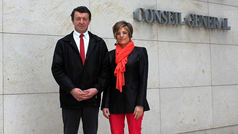 André Cornu et Laure Villard, alors conseillers départementaux en binôme.