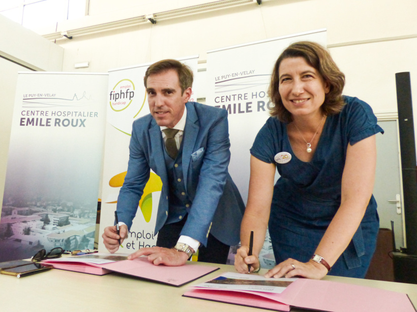 Marine Neuville, Directrice du FIPHFP et Julien Keunebroek, directeur du CHER