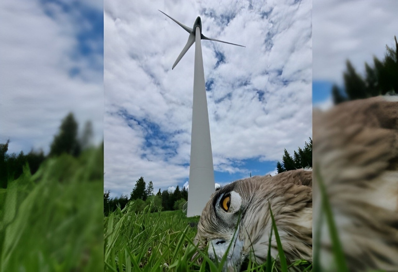 L'éolienne est très proche de l'étang des Barthes, lieu de prédilection pour les rapaces.