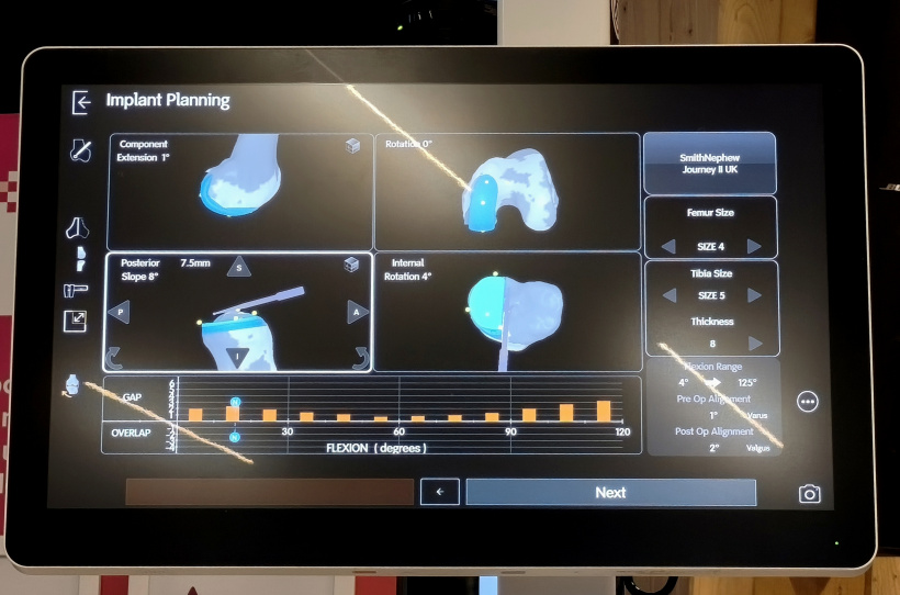 Écran de programmation du robot