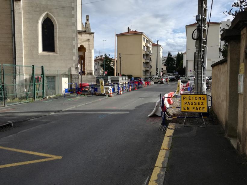 Les travaux rue Drelon, actuellement.