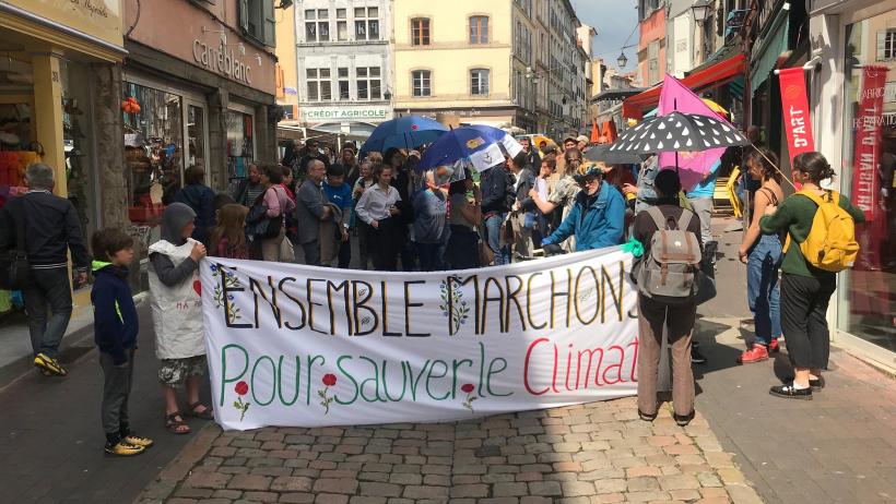 Lors d'une marche pour le climat an Puy-en-Velay en mai 2019.