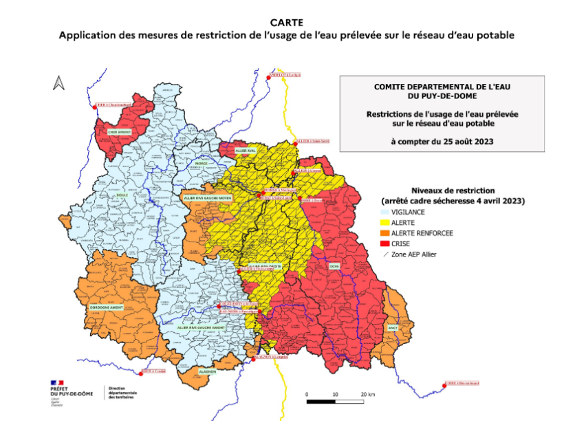 La carte détaillée du prochain arrêté préfectoral du 25 août.