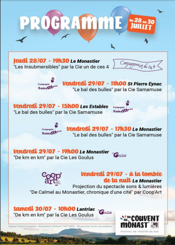 Le programme des festivités