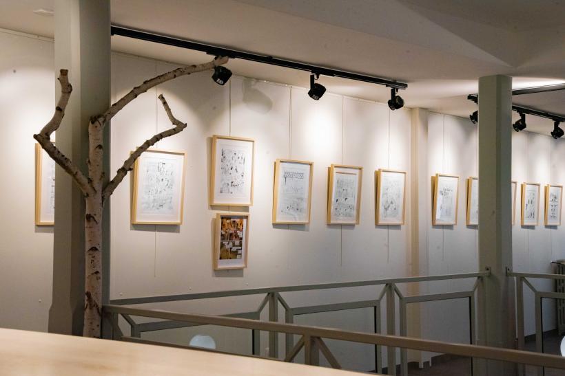 La librairie Interlude propose une exposition de planches et dessins originaux de la BD.