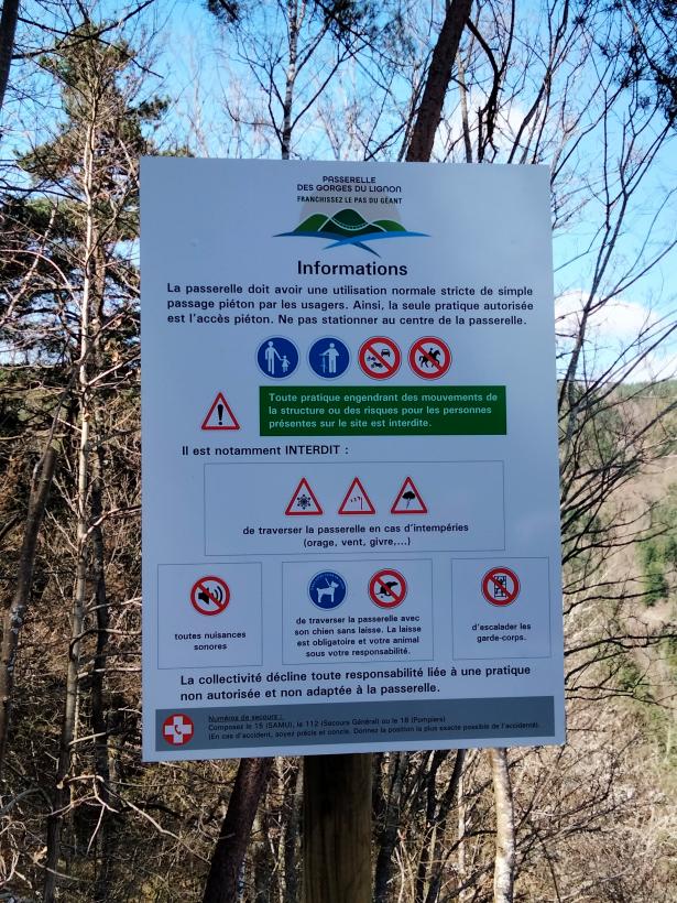 Informations et conseils pour la traversée de la passerelle des gorges du Lignon