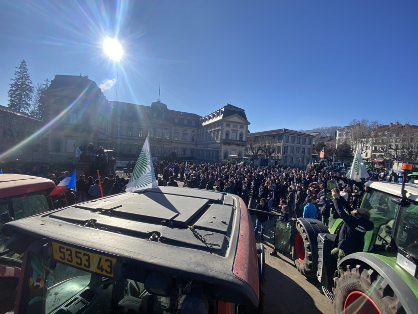 Place du Breuil, manifestation des agriculteurs, jeudi 25 janvier 2024