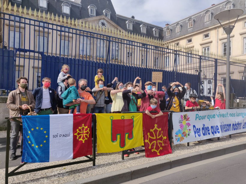 Les défenseurs de l'Occitan auvergnat mobilisés ce samedi au Puy.