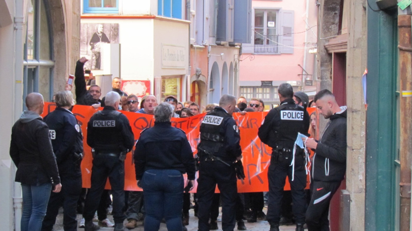 Lors d'une manifestation antifa au Puy-en-Velay.