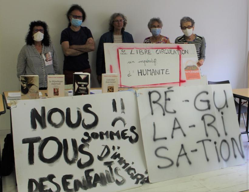 De gauche à droite : Véronique De Marconnay, Olivier Belhomme, Michèle Blumental, Christine Chevalier, et Agnès Ginhoux. 