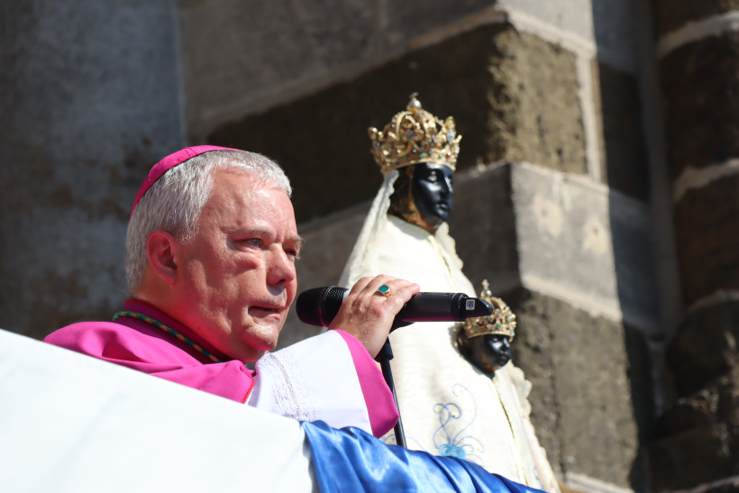 Monseigneur Yves Baumgarten, évêque du Puy ce mardi 15 août au Puy