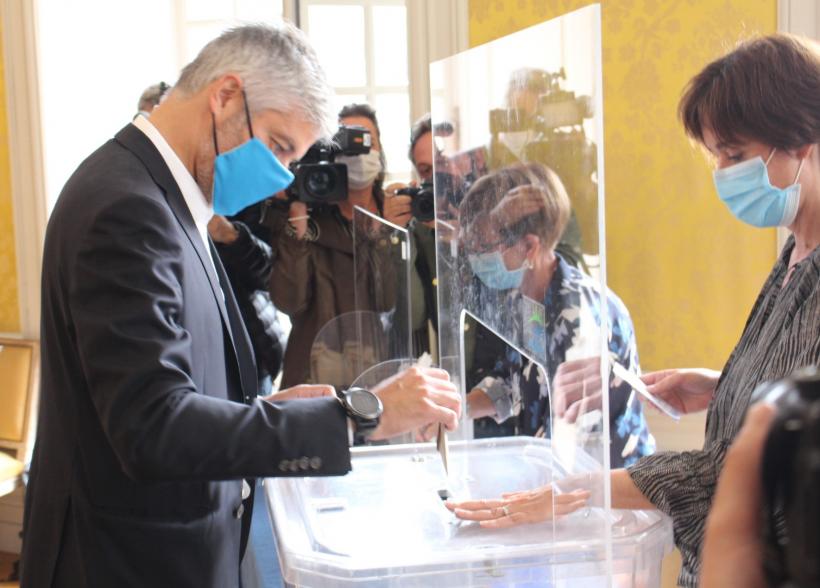 Laurent Wauquiez a voté au Puy aux régionales le 27 juin 2021.