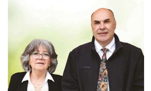 Suzanne Fourets et Bruno Roule, candidats RN sur le canton d'Aurec-sur-Loire.