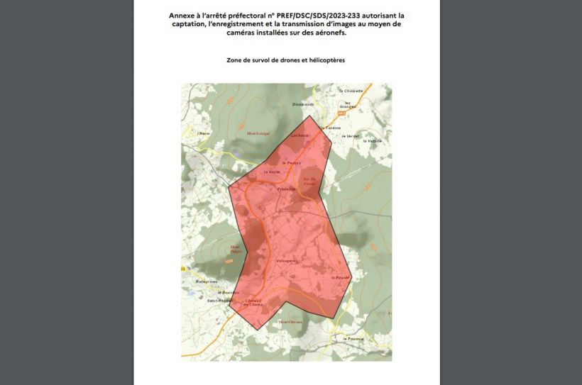 Les drones des forces de sécurité ont survolé cette zone durant le festival de la Lutte des Sucs et la Déroute des routes.