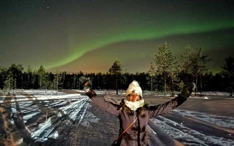 Une aurore boréale dans le ciel de Finlande.