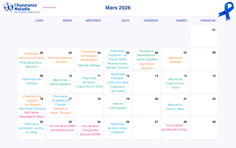 Un prévention présente sur tout le département au cours du mois de mars