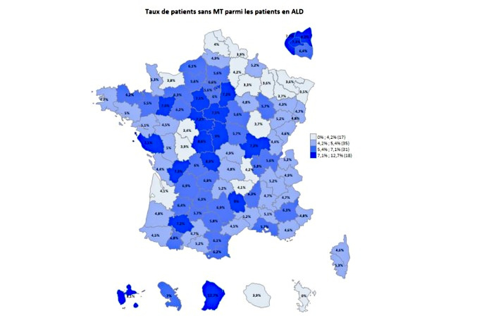 Taux de patients sans médecin traitant parmi les patients ALD