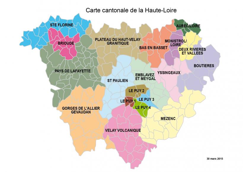 Découpage des cantons de Haute-Loire depuis 2015