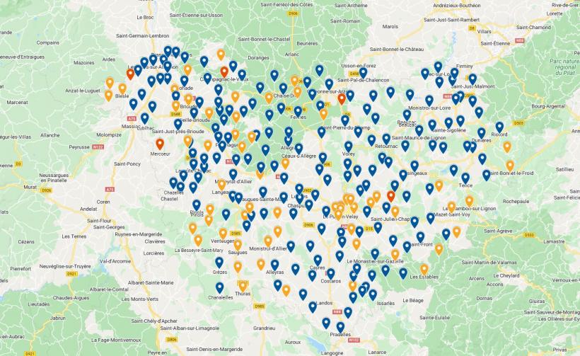 Les candidats en tête au 1er tour dans chaque commune de Haute-Loire.