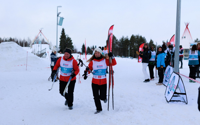 Lors de l'épreuve du ski de fond, dernière épreuve de l'aventure. au Laponie Trophy