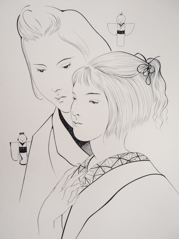 "Fillettes et poupées japonaises" de Foujita