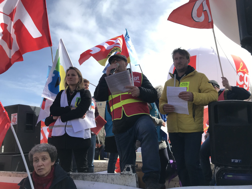 Discours de Pierre Marsein, secrétaire général de la CGT 43 sur la place du Breuil