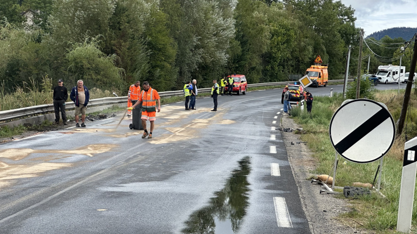 L'accident de la route, un choc frontal, s'est passé sur la RN 88 à Saint-Pierre-Eynac.