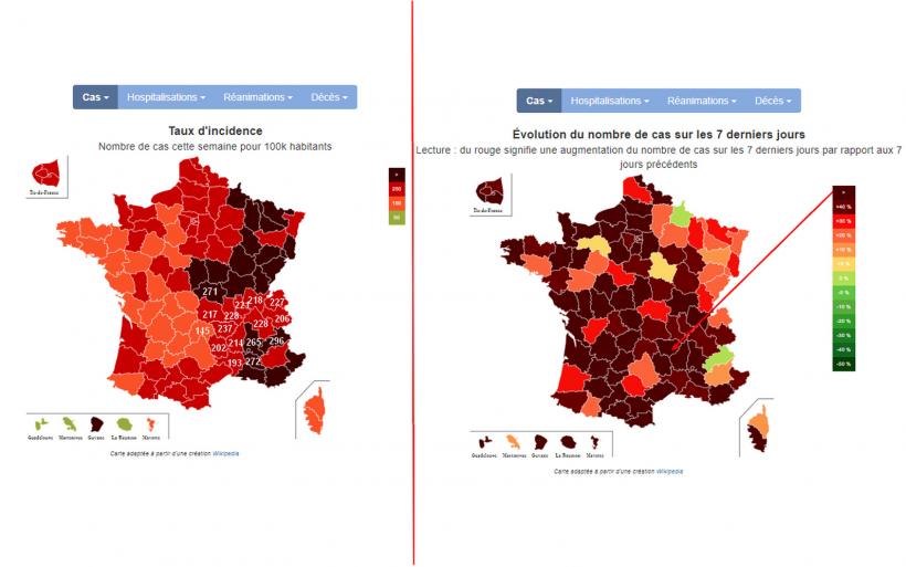 Le taux d’incidence a bondi à 237 cas pour 100 000 habitants au 08/01/2021 en Haute-Loire.