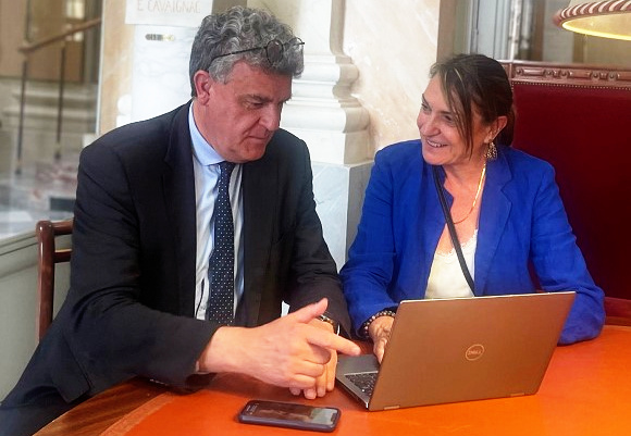 Jean-Pierre Vigier et Isabelle Valentin à l'Assemblée nationale.
