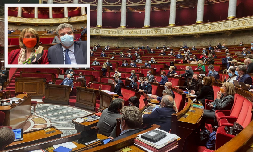 Isabelle Valentin et Jean-Pierre Vigier à l'assemblée nationale.