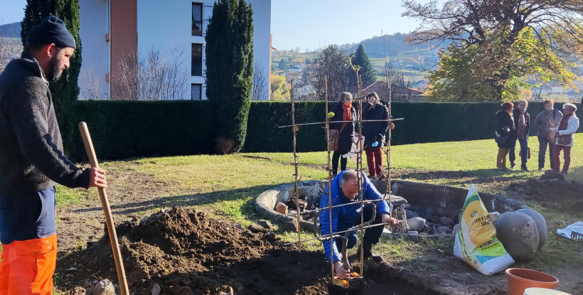 Des fruitiers ont été plantés à l'automne 2021 au jardin Viscomte de Vals.