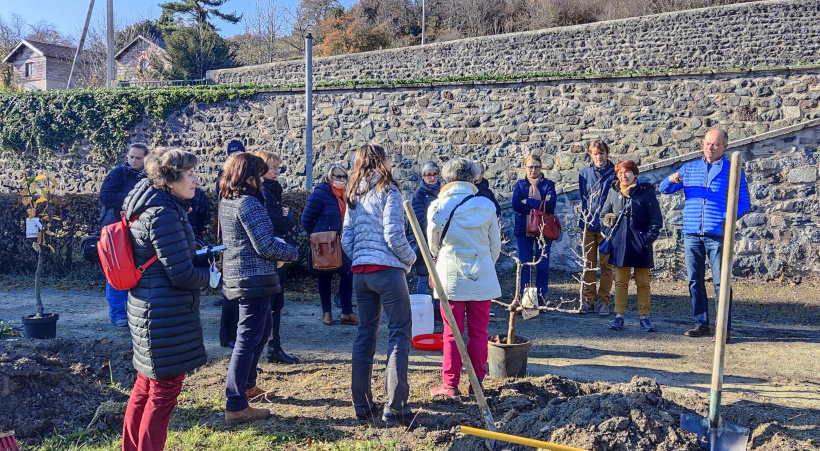 Des fruitiers ont été plantés à l'automne 2021 au jardin Viscomte de Vals.